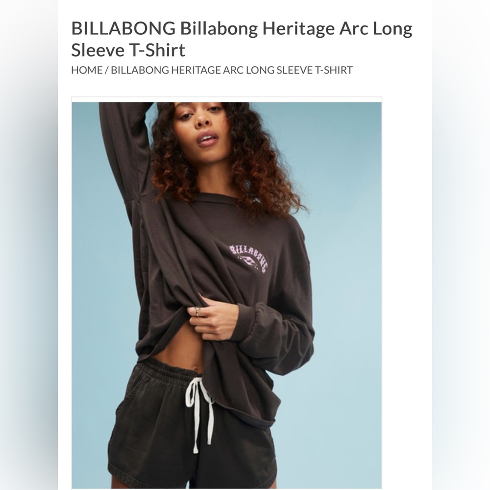 Billabong Dark Gray Long Sleeve Tee sz XL